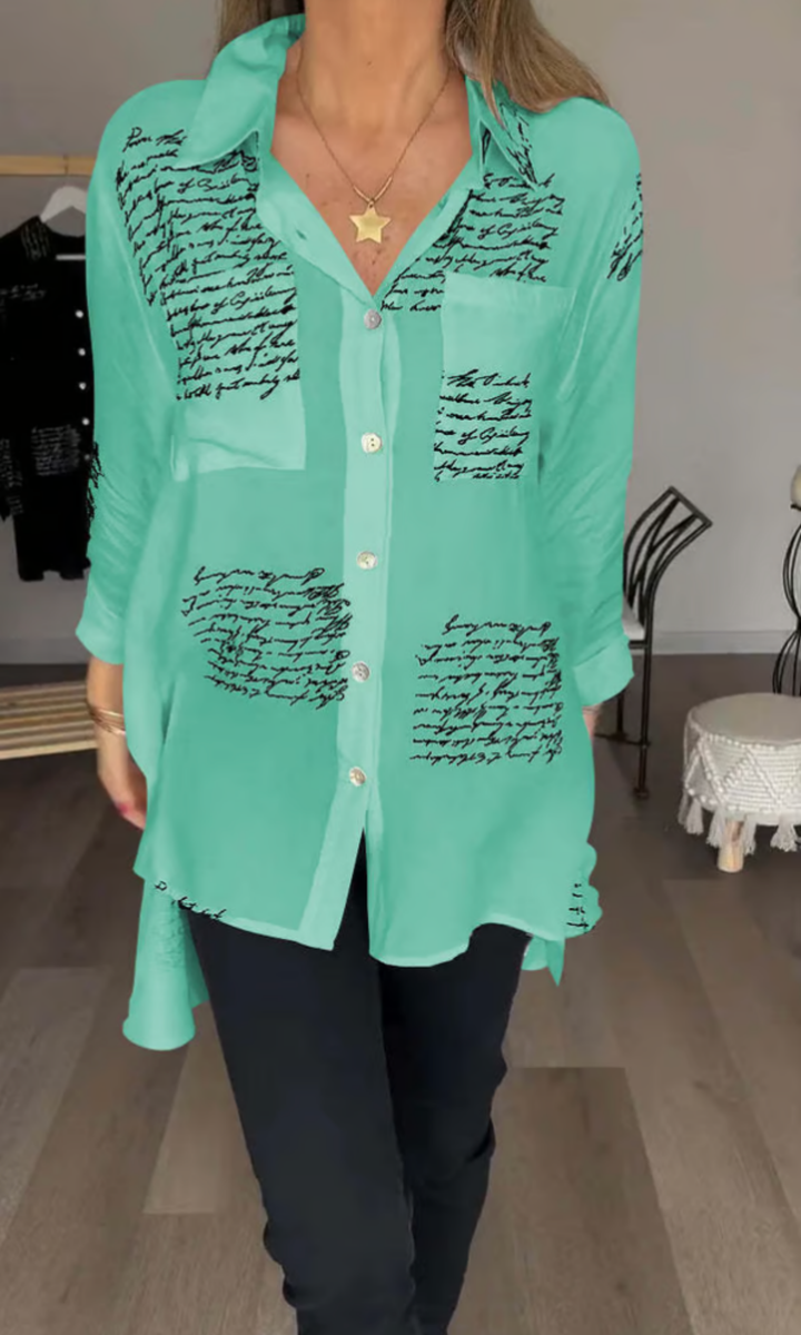 Maika - Bold Letter Print Shirt