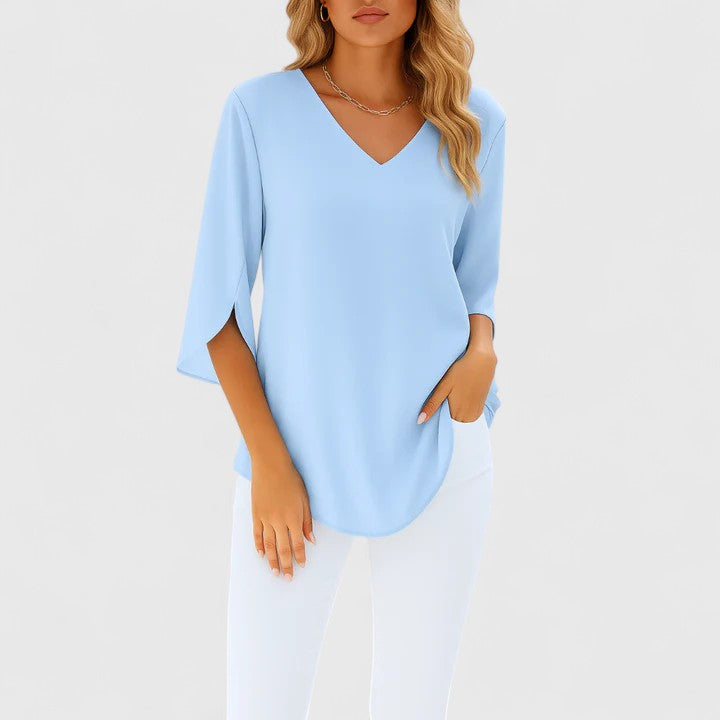 Victoria | Sophisticated V-Neck Blouse
