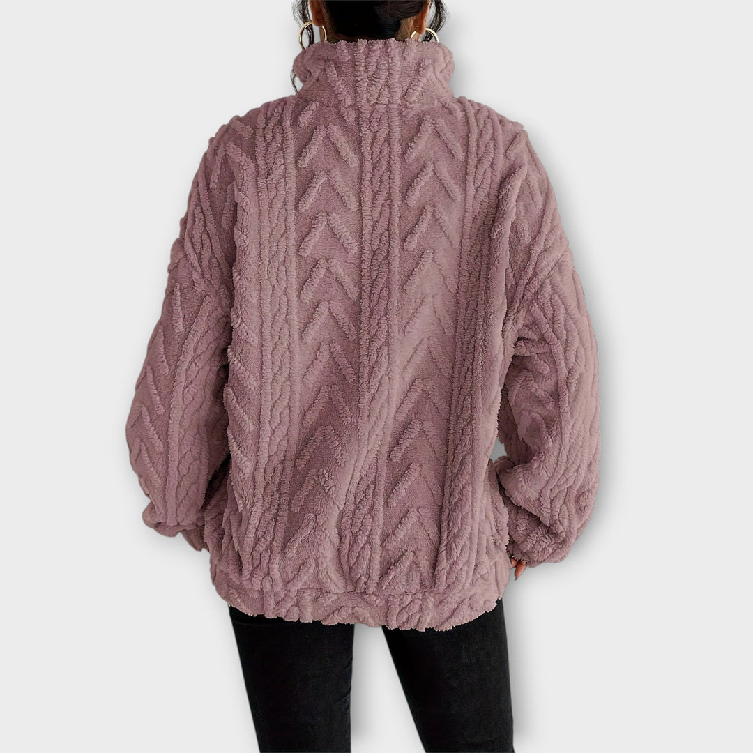 Claire™| Braided Zip-Up Pullover
