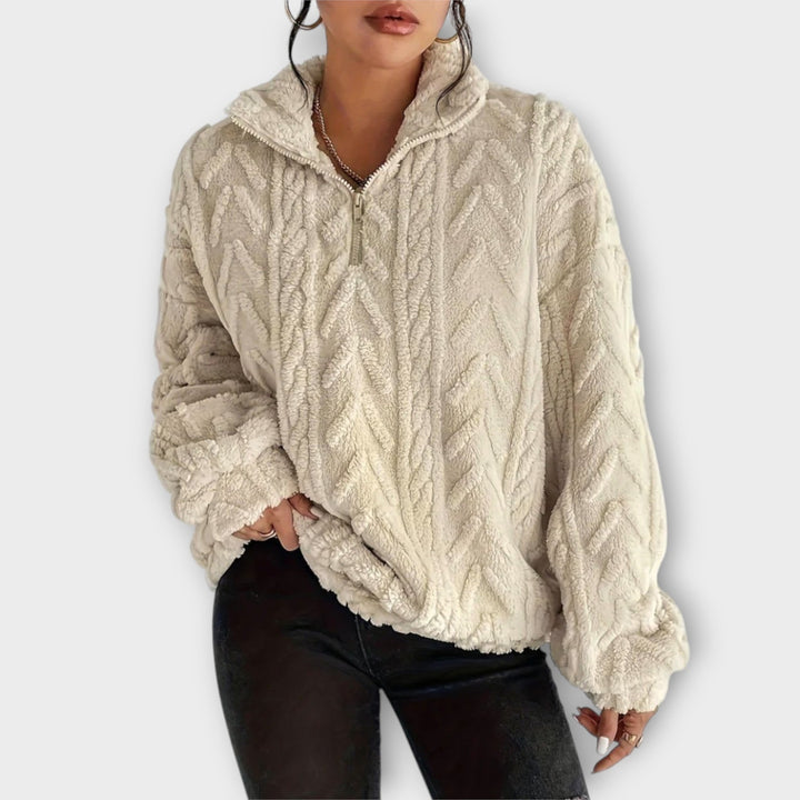 Claire™| Braided Zip-Up Pullover