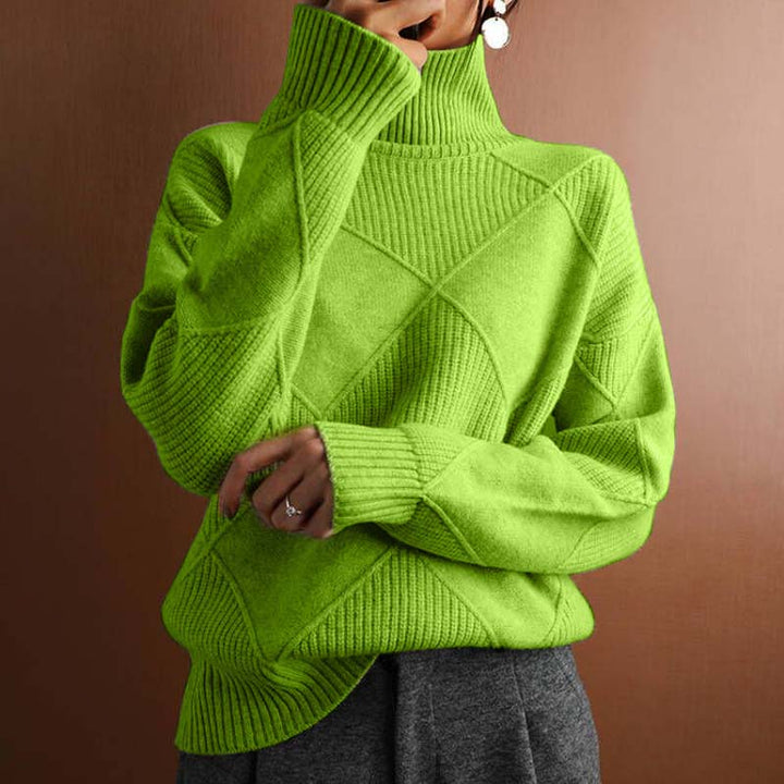 Claire™ | Textured Turtleneck Knit Sweater