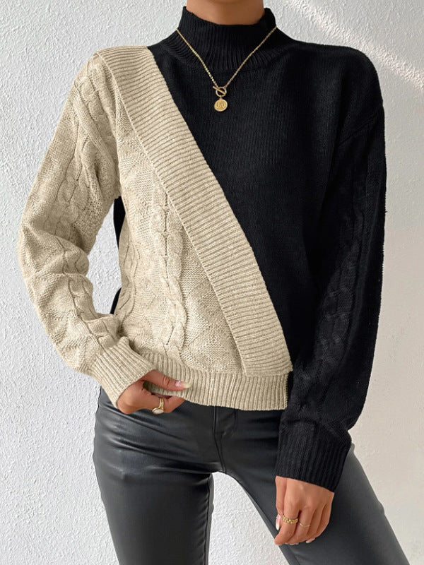 Claire™ | Contrast Cable Knit Sweater
