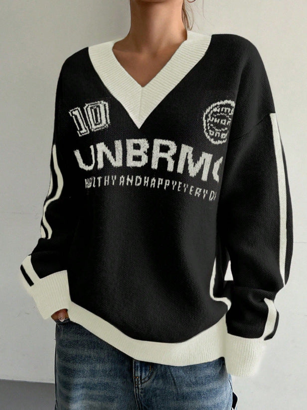 Claire™ | Urban Varsity Knit Sweater