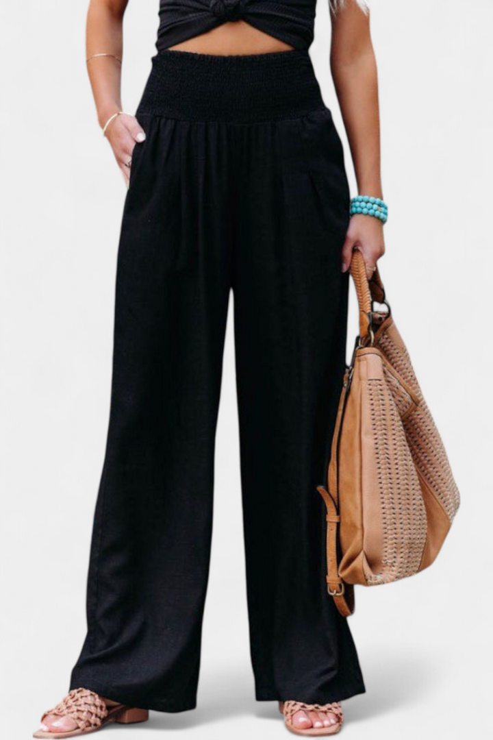 Alexia - Flowing Cotton-Linen Pants