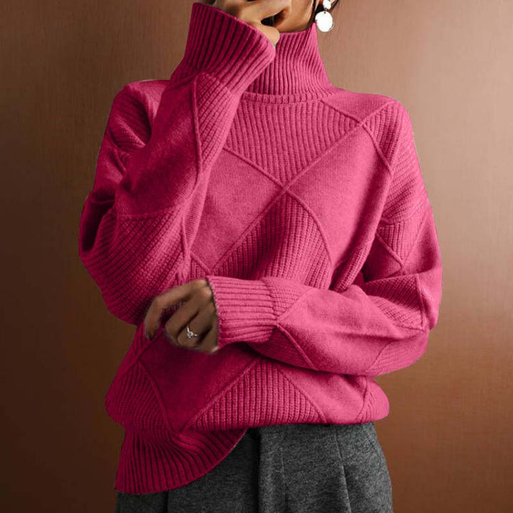 Claire™ | Textured Turtleneck Knit Sweater