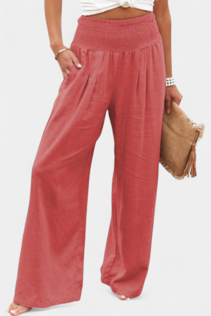Alexia - Flowing Cotton-Linen Pants