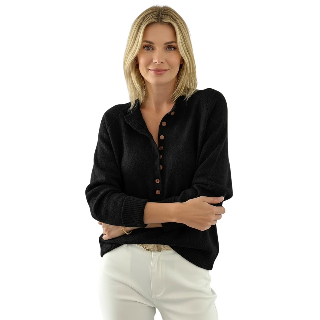 Claire™ | Cozy Button-Up Knit Pullover