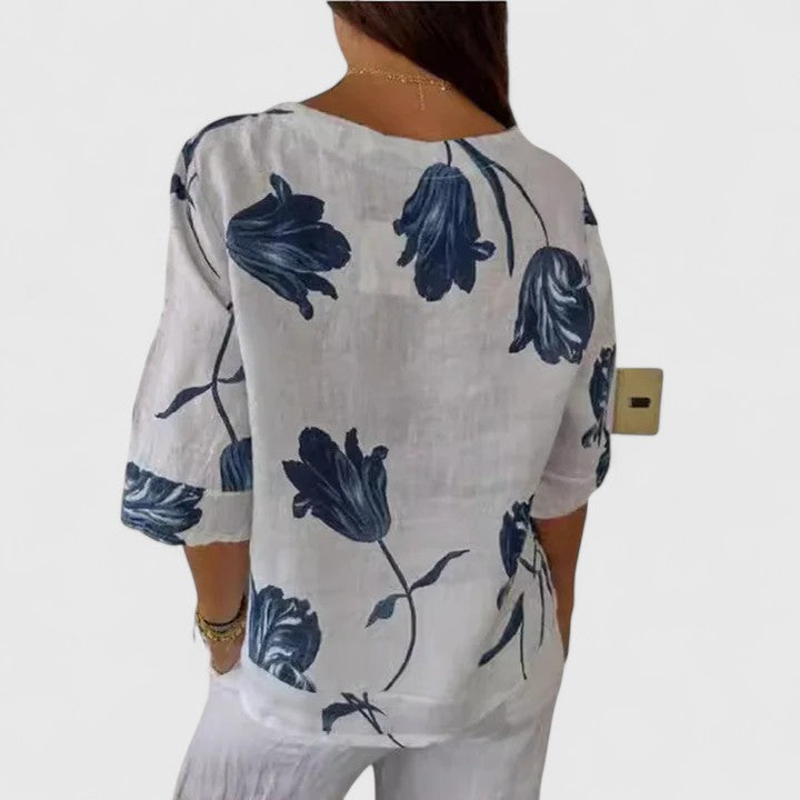 Victoria | Elegant Floral Print Blouse
